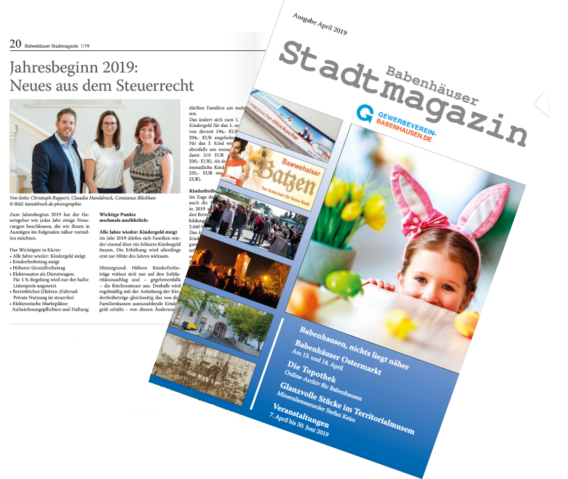 Stadtmagazin 1 2019 Jahresbeginn 2019 Neues Aus Dem Steuerrecht